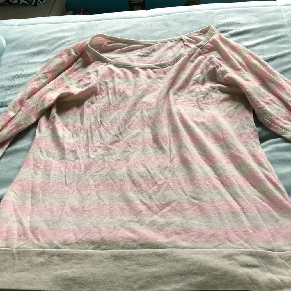 Kids long sleeve pink stripe shirt